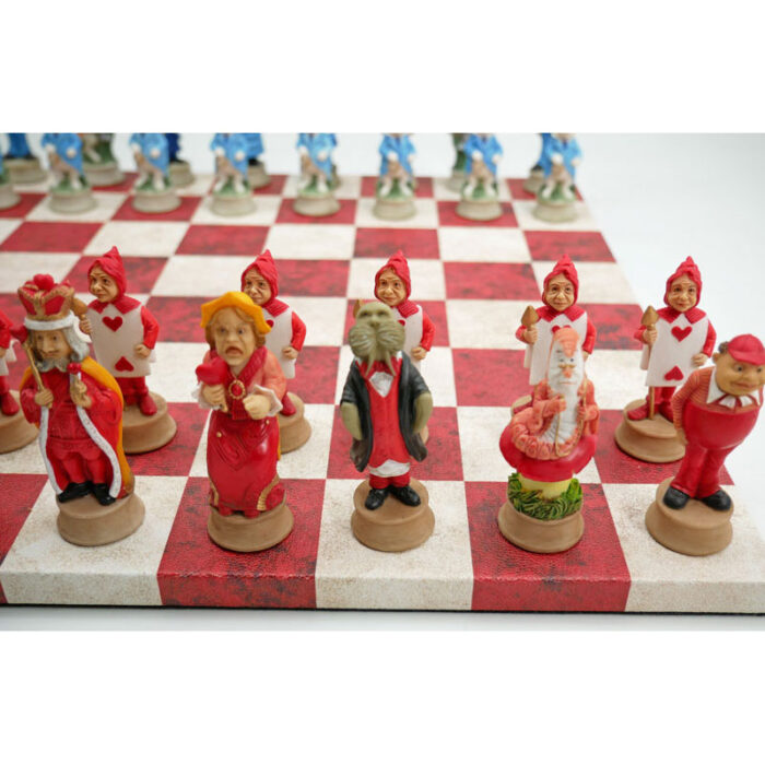 Alice In Wonderland Chess Set w/Queen of Hearts