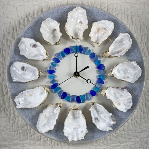 Dozen Oysters on the Half Shell wall clock - Tomales Bay Oysters
