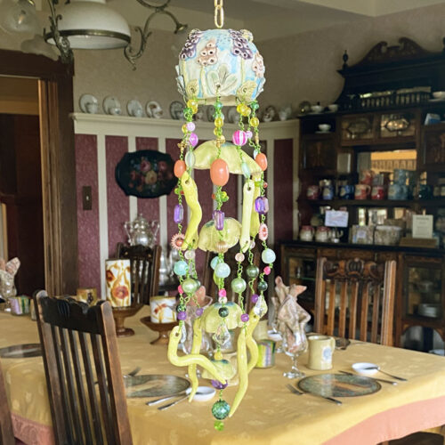 Garden Jellyfish Suncatcher in dining room