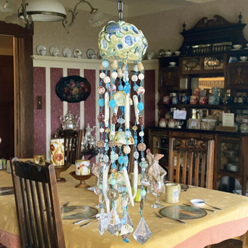 Turtle Jellyfish Suncatcher in dining room