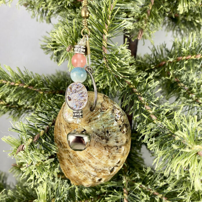 Abalone Shell Christmas Ornaments - set of 2