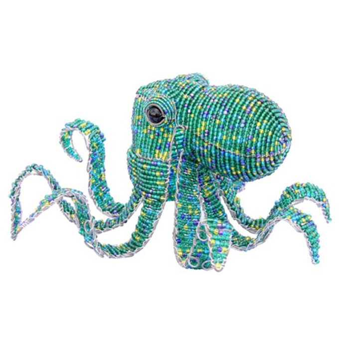 Teal Beaded Octopus