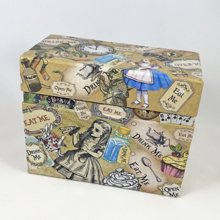 Alice in Wonderland Recipe Box (including 10 recipe cards)