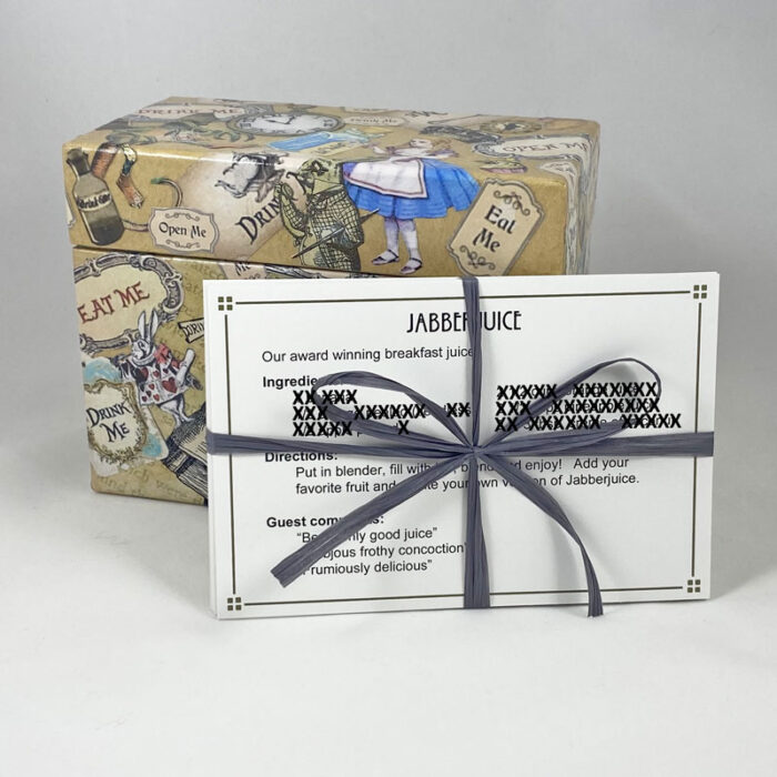 Alice in Wonderland Recipe Box (including 10 recipe cards)