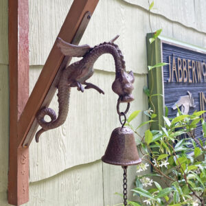 Dragon bell at the front door of the Jabberwock Inn.